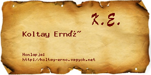 Koltay Ernő névjegykártya