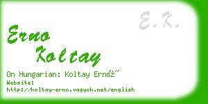 erno koltay business card